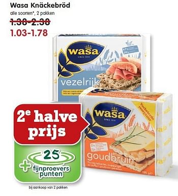 Aanbiedingen Wasa knäckebröd - Wasa - Geldig van 09/11/2014 tot 15/11/2014 bij Em-té