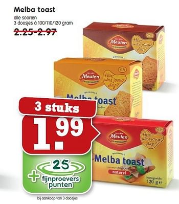 Aanbiedingen Melba toast - Melba - Geldig van 09/11/2014 tot 15/11/2014 bij Em-té