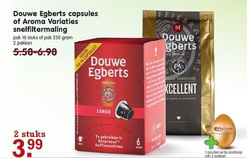 Aanbiedingen Douwe egberts capsules of aroma variaties snelfiltermaling - Douwe Egberts - Geldig van 09/11/2014 tot 15/11/2014 bij Em-té