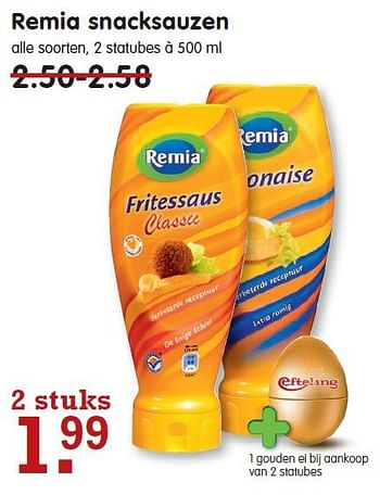 Aanbiedingen Remia snacksauzen - Remia - Geldig van 09/11/2014 tot 15/11/2014 bij Em-té