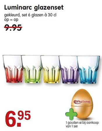 Aanbiedingen Luminarc glazenset - Luminarc - Geldig van 09/11/2014 tot 15/11/2014 bij Em-té