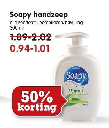 Aanbiedingen Soapy handzeep - Soapy - Geldig van 09/11/2014 tot 15/11/2014 bij Em-té