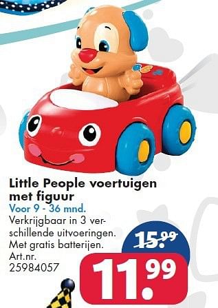 Aanbiedingen Little people voertuigen met figuur - Little People - Geldig van 26/09/2014 tot 07/12/2014 bij Bart Smit