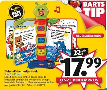 Aanbiedingen Fisher-price liedjesboek - Fisher-Price - Geldig van 26/09/2014 tot 07/12/2014 bij Bart Smit