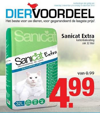 Aanbiedingen Sanicat extra - Sanicat - Geldig van 03/11/2014 tot 16/11/2014 bij Tuincentrum Overvecht