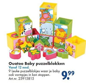 Aanbiedingen Ouatoo baby puzzelblokken - Ouatoo - Geldig van 26/09/2014 tot 07/12/2014 bij Bart Smit