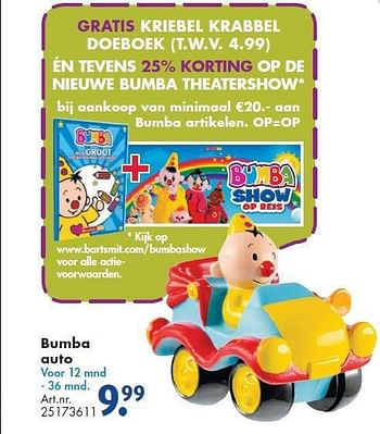 Aanbiedingen Bumba auto - Bumba - Geldig van 26/09/2014 tot 07/12/2014 bij Bart Smit