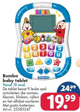 Aanbiedingen Bumba baby tablet - Bumba - Geldig van 26/09/2014 tot 07/12/2014 bij Bart Smit