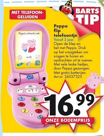 Aanbiedingen Peppa flip telefoontje - Peppa  Pig - Geldig van 26/09/2014 tot 07/12/2014 bij Bart Smit