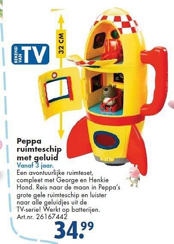 Aanbiedingen Peppa ruimteschip met geluid - Peppa  Pig - Geldig van 26/09/2014 tot 07/12/2014 bij Bart Smit