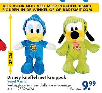 Aanbiedingen Disney knuffel met kruippak - Disney - Geldig van 26/09/2014 tot 07/12/2014 bij Bart Smit