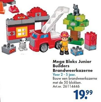 Aanbiedingen Mega bloks junior builders brandweerkazerne - Mega Blocks - Geldig van 26/09/2014 tot 07/12/2014 bij Bart Smit