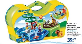 Aanbiedingen 1.2.3 meeneem dierentuin met waterpartij - Playmobil - Geldig van 26/09/2014 tot 07/12/2014 bij Bart Smit