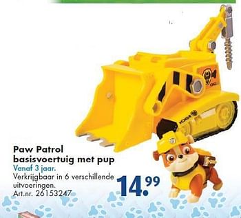 Aanbiedingen Paw patrol basisvoertuig met pup - PAW  PATROL - Geldig van 26/09/2014 tot 07/12/2014 bij Bart Smit