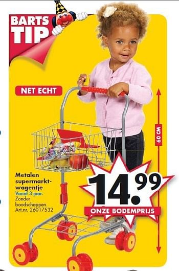 Aanbiedingen Metalen supermarkt wagentje - Qweenie Home - Geldig van 26/09/2014 tot 07/12/2014 bij Bart Smit