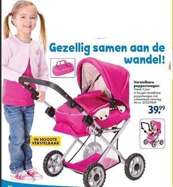 Aanbiedingen Verstelbare poppenwagen - Huismerk - Bart Smit - Geldig van 26/09/2014 tot 07/12/2014 bij Bart Smit