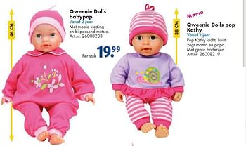 Aanbiedingen Qweenie dolls babypop - Qweenie - Geldig van 26/09/2014 tot 07/12/2014 bij Bart Smit