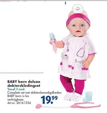 Aanbiedingen Baby born deluxe dokterskledingset - Baby Born - Geldig van 26/09/2014 tot 07/12/2014 bij Bart Smit