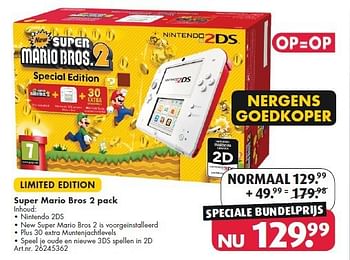 Aanbiedingen Super mario bros 2 pack - Nintendo - Geldig van 26/09/2014 tot 07/12/2014 bij Bart Smit