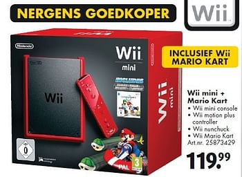Aanbiedingen Wii mini + mario kart - Nintendo - Geldig van 26/09/2014 tot 07/12/2014 bij Bart Smit