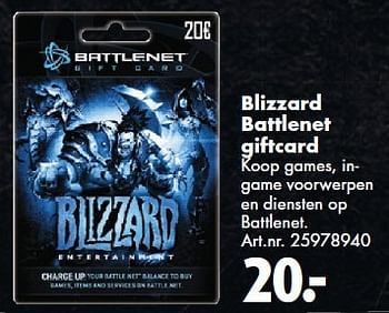 Aanbiedingen Blizzard battlenet giftcard - Blizzard Entertainment - Geldig van 26/09/2014 tot 07/12/2014 bij Bart Smit