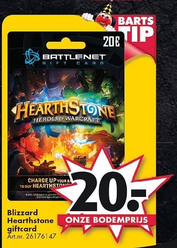 Aanbiedingen Blizzard hearthstone giftcard - Blizzard Entertainment - Geldig van 26/09/2014 tot 07/12/2014 bij Bart Smit
