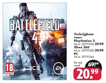 Aanbiedingen Battlefield - Electronic Arts - Geldig van 26/09/2014 tot 07/12/2014 bij Bart Smit