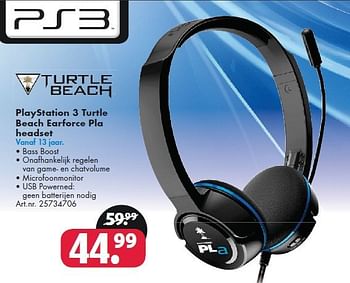 Aanbiedingen Playstation 3 turtle beach earforce pla headset - Turtle Beach - Geldig van 26/09/2014 tot 07/12/2014 bij Bart Smit