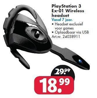 Aanbiedingen Playstation 3 ex-01 wireless headset - Gioteck - Geldig van 26/09/2014 tot 07/12/2014 bij Bart Smit