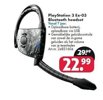 Aanbiedingen Playstation 3 ex-03 bluetooth headset - Gioteck - Geldig van 26/09/2014 tot 07/12/2014 bij Bart Smit