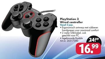 Aanbiedingen Playstation 3 wired controller - Protech - Geldig van 26/09/2014 tot 07/12/2014 bij Bart Smit