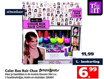 Aanbiedingen Color rox hair chox - Fashion Angels - Geldig van 01/11/2014 tot 16/11/2014 bij Intertoys
