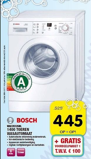 Aanbiedingen 1400 toeren wasautomaat - Bosch - Geldig van 01/11/2014 tot 16/11/2014 bij Maxwell