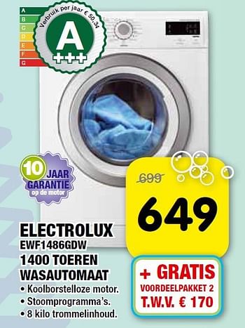 Aanbiedingen 1400 toeren wasautomaat - Electrolux - Geldig van 01/11/2014 tot 16/11/2014 bij Maxwell