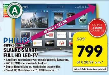 Aanbiedingen Slanke smart full hd led-tv - Philips - Geldig van 01/11/2014 tot 16/11/2014 bij Maxwell