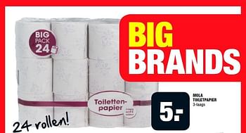Aanbiedingen Mola toiletpapier - Huismerk - Big Bazar - Geldig van 10/11/2014 tot 16/11/2014 bij Big Bazar