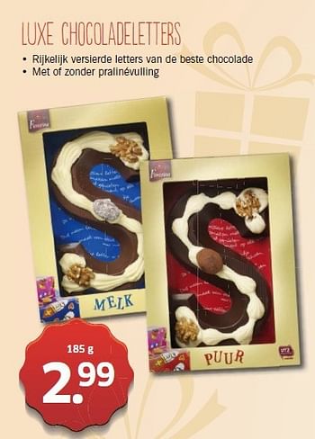 Aanbiedingen Luxe chocoladeletters - Favorina - Geldig van 10/11/2014 tot 16/11/2014 bij Lidl