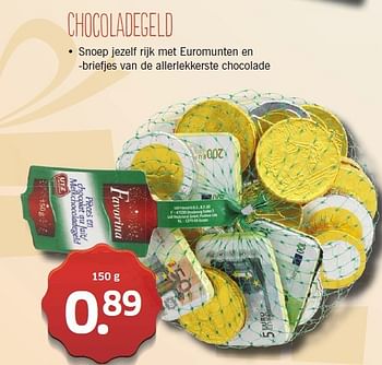 Aanbiedingen Chocoladegeld - Favorina - Geldig van 10/11/2014 tot 16/11/2014 bij Lidl