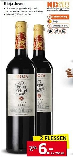 Aanbiedingen Rioja joven - Rode wijnen - Geldig van 10/11/2014 tot 16/11/2014 bij Lidl