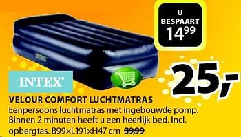Aanbiedingen Velour comfort luchtmatras - Intex - Geldig van 03/11/2014 tot 16/11/2014 bij Jysk