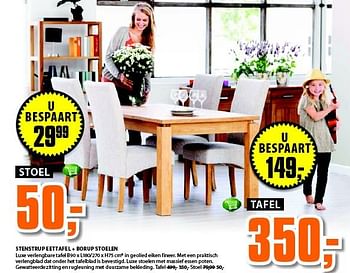 Aanbiedingen Stenstrup eettafel + borup stoelen - Huismerk - Jysk - Geldig van 03/11/2014 tot 16/11/2014 bij Jysk