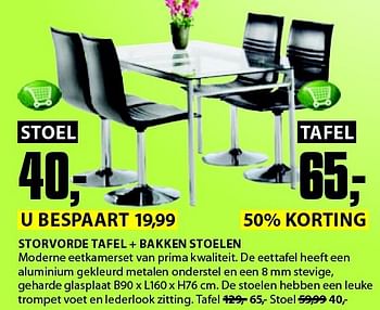 Aanbiedingen Storvorde tafel + bakken stoelen - Huismerk - Jysk - Geldig van 03/11/2014 tot 16/11/2014 bij Jysk