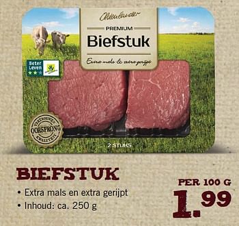 Aanbiedingen Biefstuk - Oldenlander - Geldig van 10/11/2014 tot 16/11/2014 bij Lidl