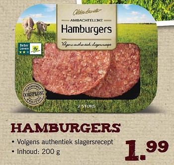 Aanbiedingen Hamburgers - Oldenlander - Geldig van 10/11/2014 tot 16/11/2014 bij Lidl
