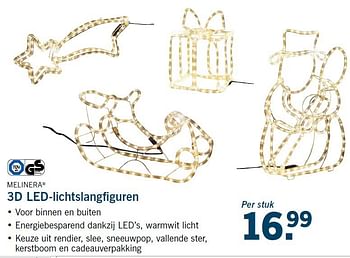 Aanbiedingen 3d led-lichtslangfiguren - Melinera - Geldig van 13/11/2014 tot 16/11/2014 bij Lidl