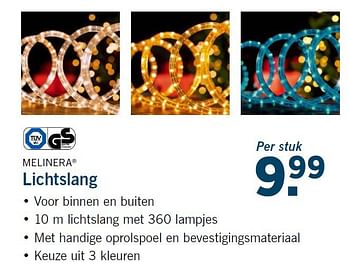 Aanbiedingen Lichtslang - Melinera - Geldig van 13/11/2014 tot 16/11/2014 bij Lidl
