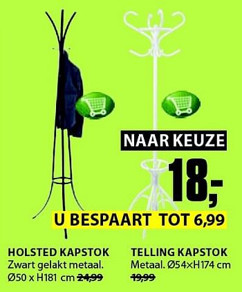 Aanbiedingen Holsted kapstok - Huismerk - Jysk - Geldig van 03/11/2014 tot 16/11/2014 bij Jysk