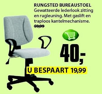 Aanbiedingen Rungsted bureaustoel - Huismerk - Jysk - Geldig van 03/11/2014 tot 16/11/2014 bij Jysk