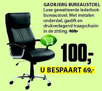 Aanbiedingen Gadbjerg bureaustoel - Huismerk - Jysk - Geldig van 03/11/2014 tot 16/11/2014 bij Jysk
