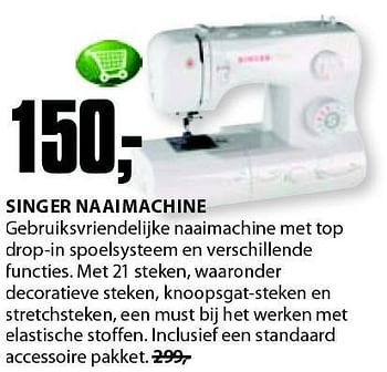 Aanbiedingen Singer naaimachine - Singer - Geldig van 03/11/2014 tot 16/11/2014 bij Jysk